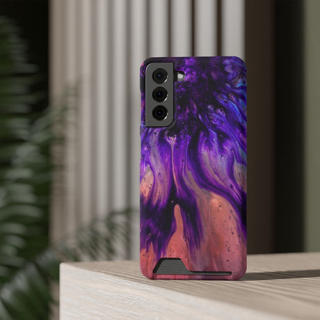 Purple Flow Ink Art Android Case (Card) Phone Case