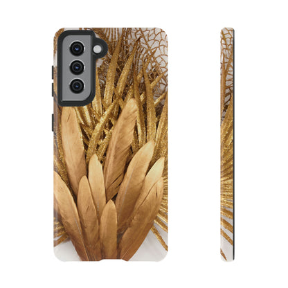 Gold Feather Android Case (Protective) Samsung Galaxy S21 Glossy Phone Case