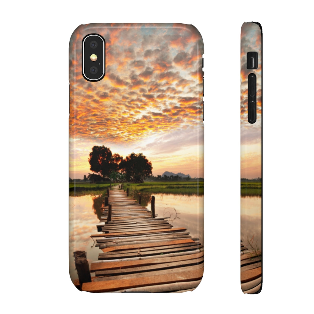 Sunset on the Tropical River Samsung/iPhone (Slim) iPhone X Glossy Phone Case