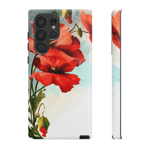 Poppy Flower Drawing Android Case (Protective) Samsung Galaxy S22 Ultra Matte Phone Case