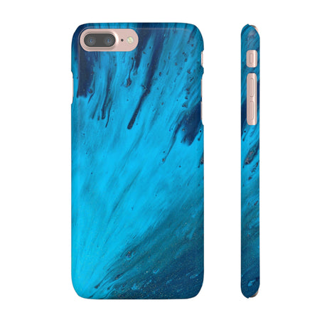 Light Blue Ink Art iPhone Case (Slim) iPhone 7 Plus Glossy Phone Case