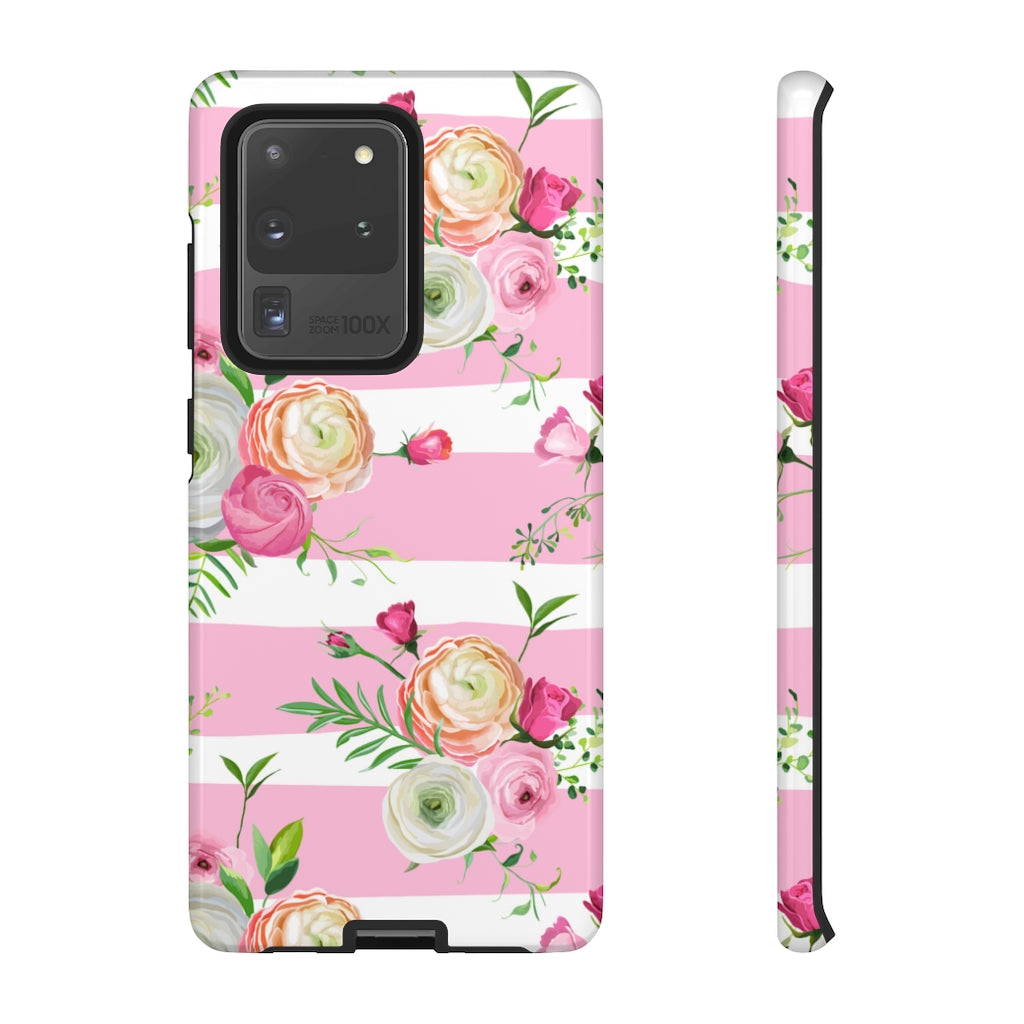 Pink Roses and Ranunculus Flowers Samsung Case (Protective) Samsung Galaxy S20 Ultra Glossy Phone Case