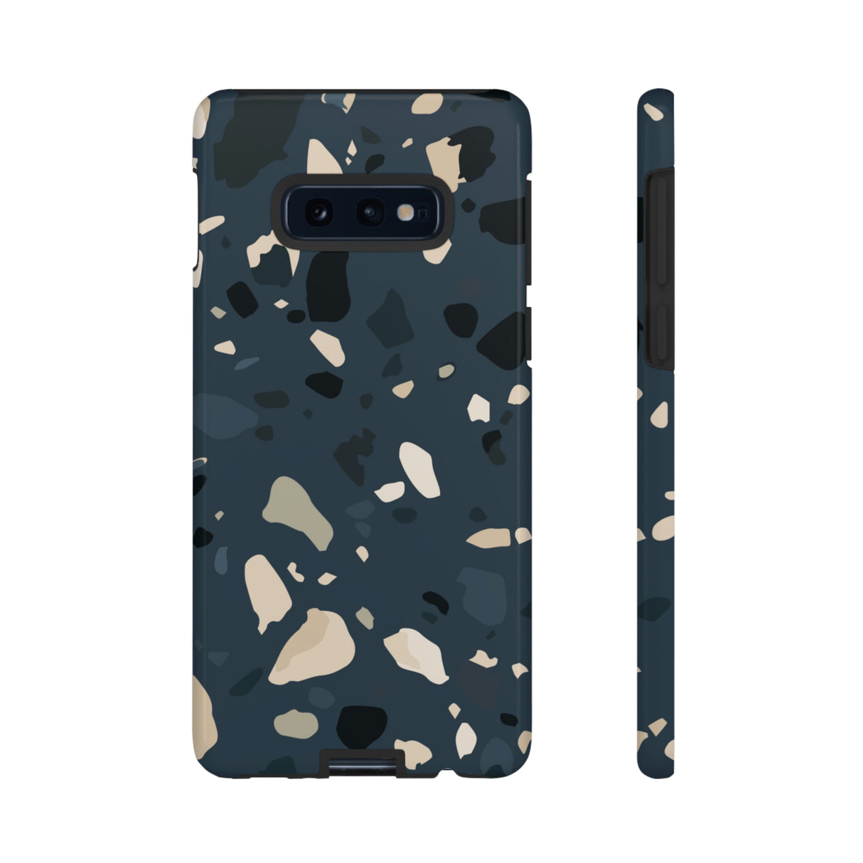 Dark Blue Terrazo Android Case (Protective) Samsung Galaxy S10E Glossy Phone Case