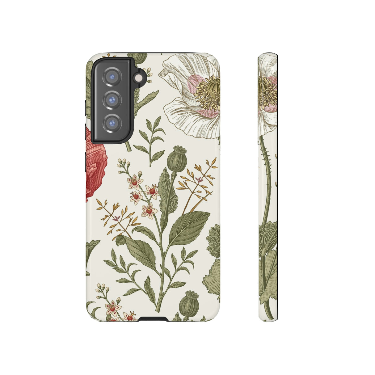 Poppy Vintage Flower Samsung Case (Protective) Samsung Galaxy S21 FE Glossy Phone Case