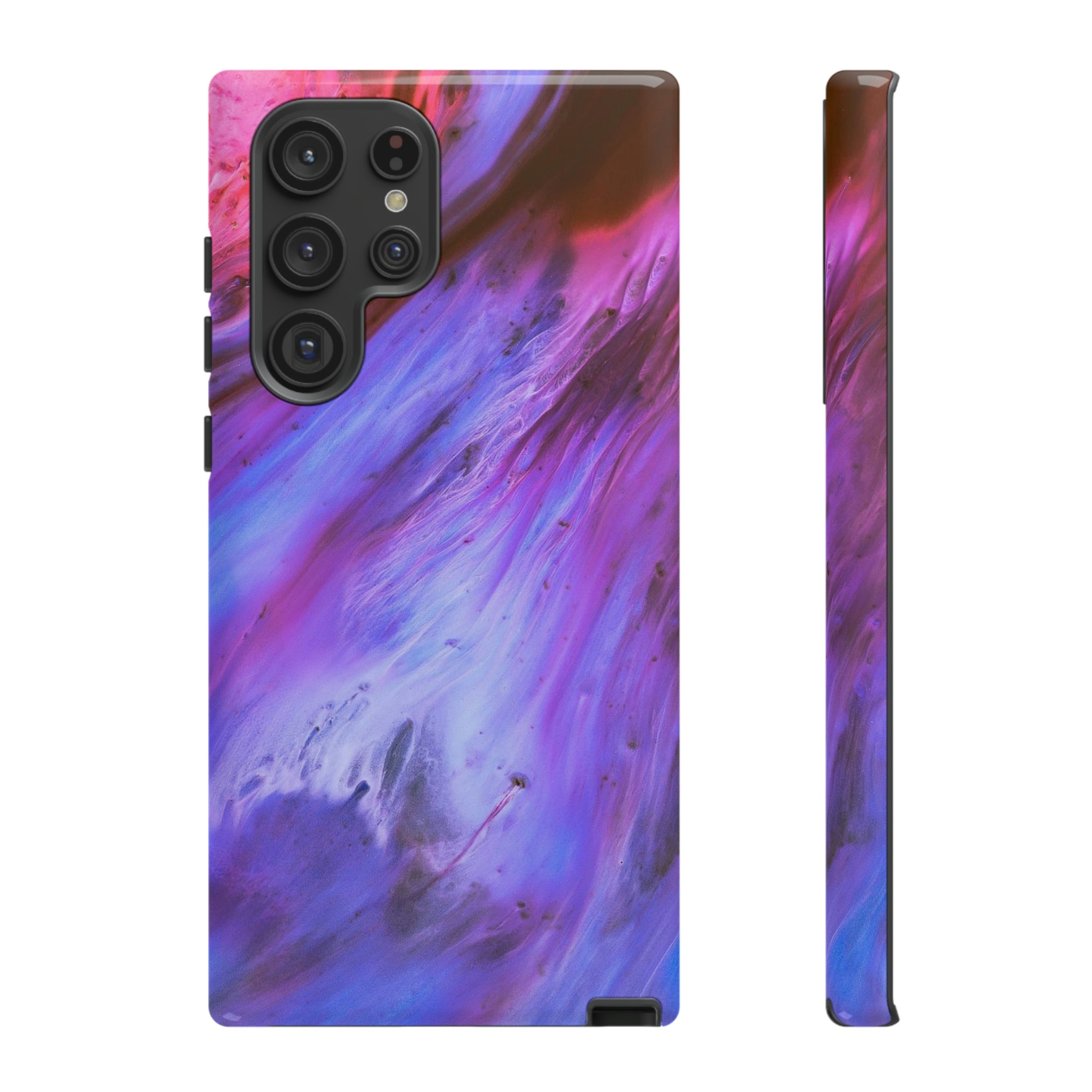 Purple Cosmos Ink Art Android Case (Protective) Samsung Galaxy S22 Ultra Glossy Phone Case