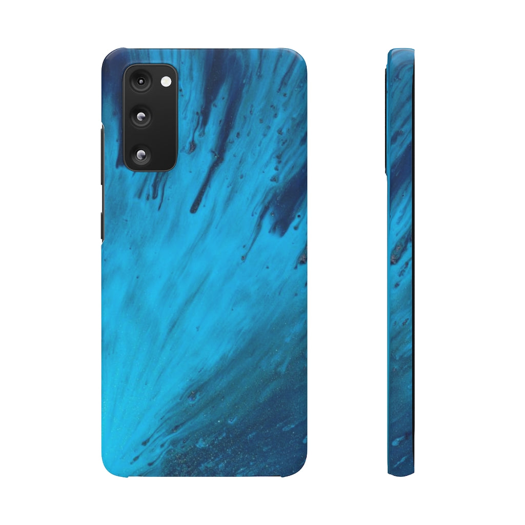 Light Blue Ink Art Android Case (Slim) Samsung S20 FE Glossy Phone Case