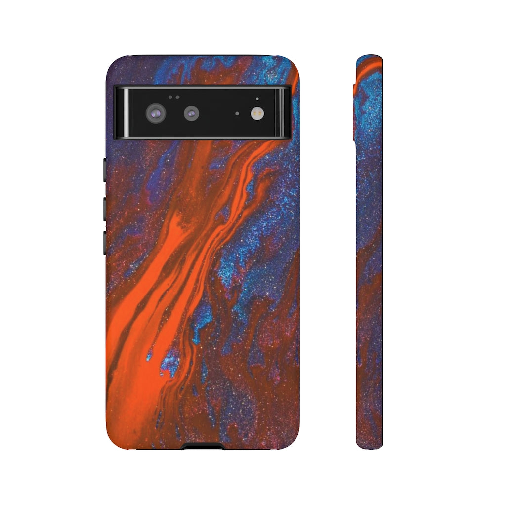 Orange Spikes Ink Art Android Case (Protective) Google Pixel 6 Matte Phone Case