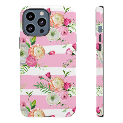 Pink Roses and Ranunculus Flowers iPhone Case (Protective) iPhone 13 Pro Max Glossy Phone Case