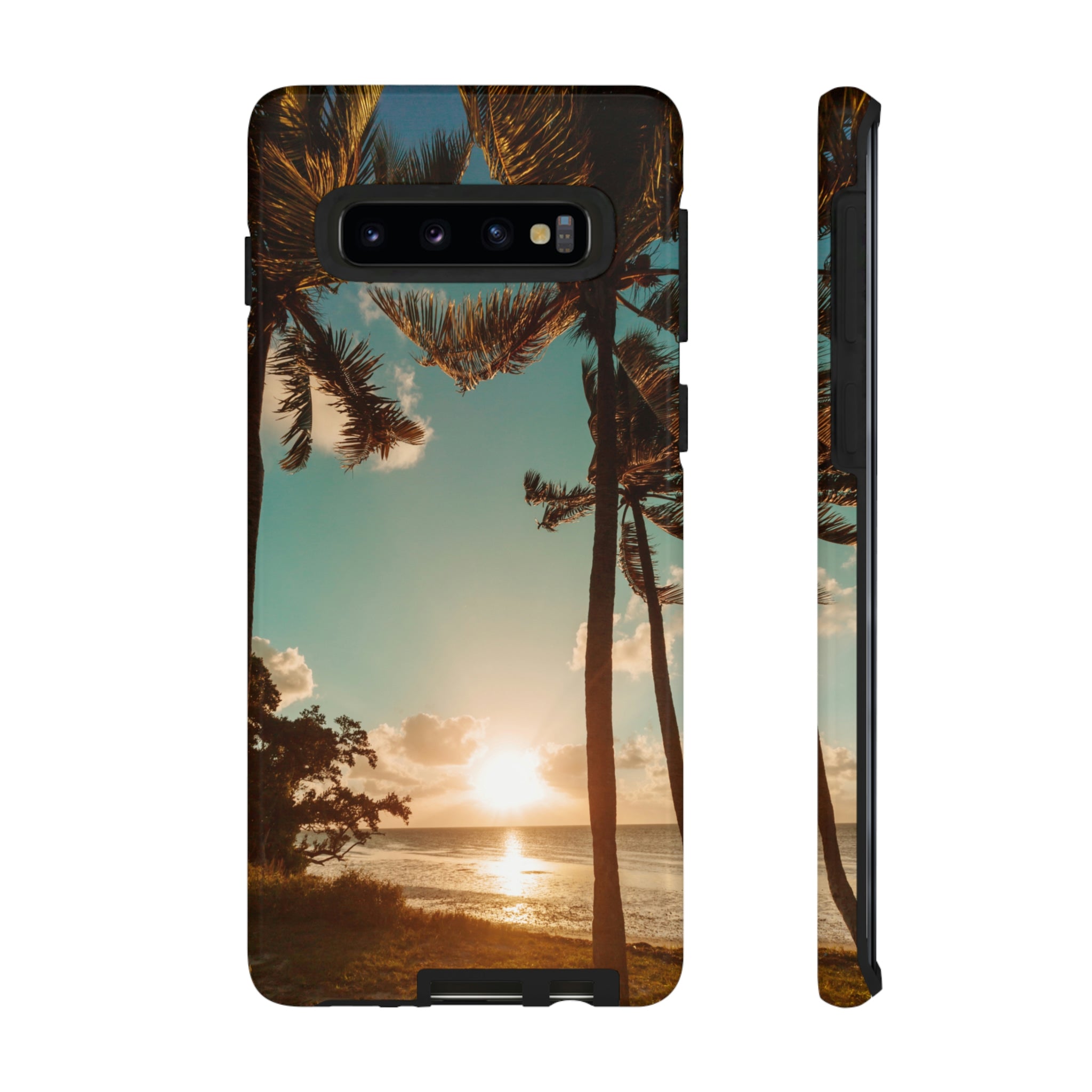 Sundown Palmtrees Android Case (Protective) Samsung Galaxy S10 Glossy Phone Case