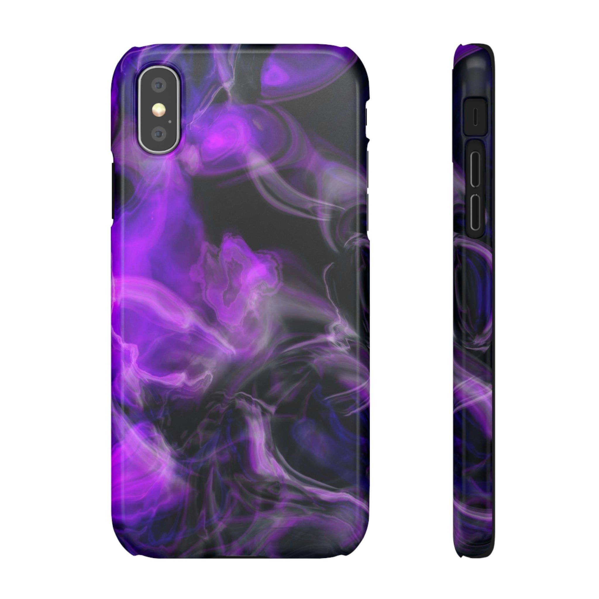 Purple Marble iPhone Case (Slim) iPhone XS Glossy Phone Case