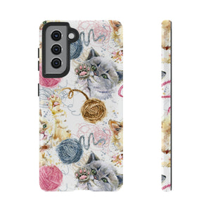 Cute Kitten Pattern Android Case (Protective) Samsung Galaxy S21 Glossy Phone Case