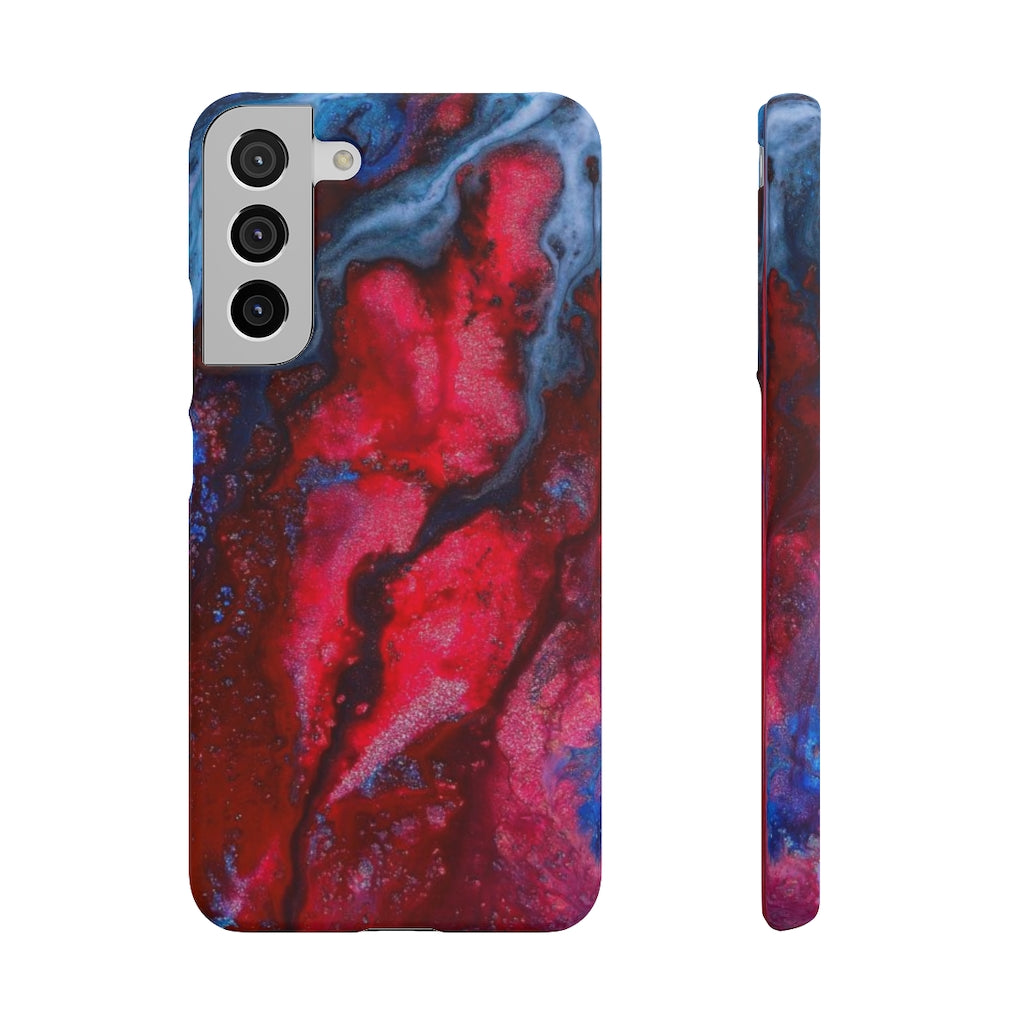 Neon Red Ink Art Android Case (Slim) Samsung Galaxy S22 Plus Matte Phone Case