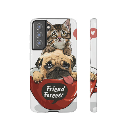 Pug n Kitten Android Case (Protective) Samsung Galaxy S21 FE Glossy Phone Case