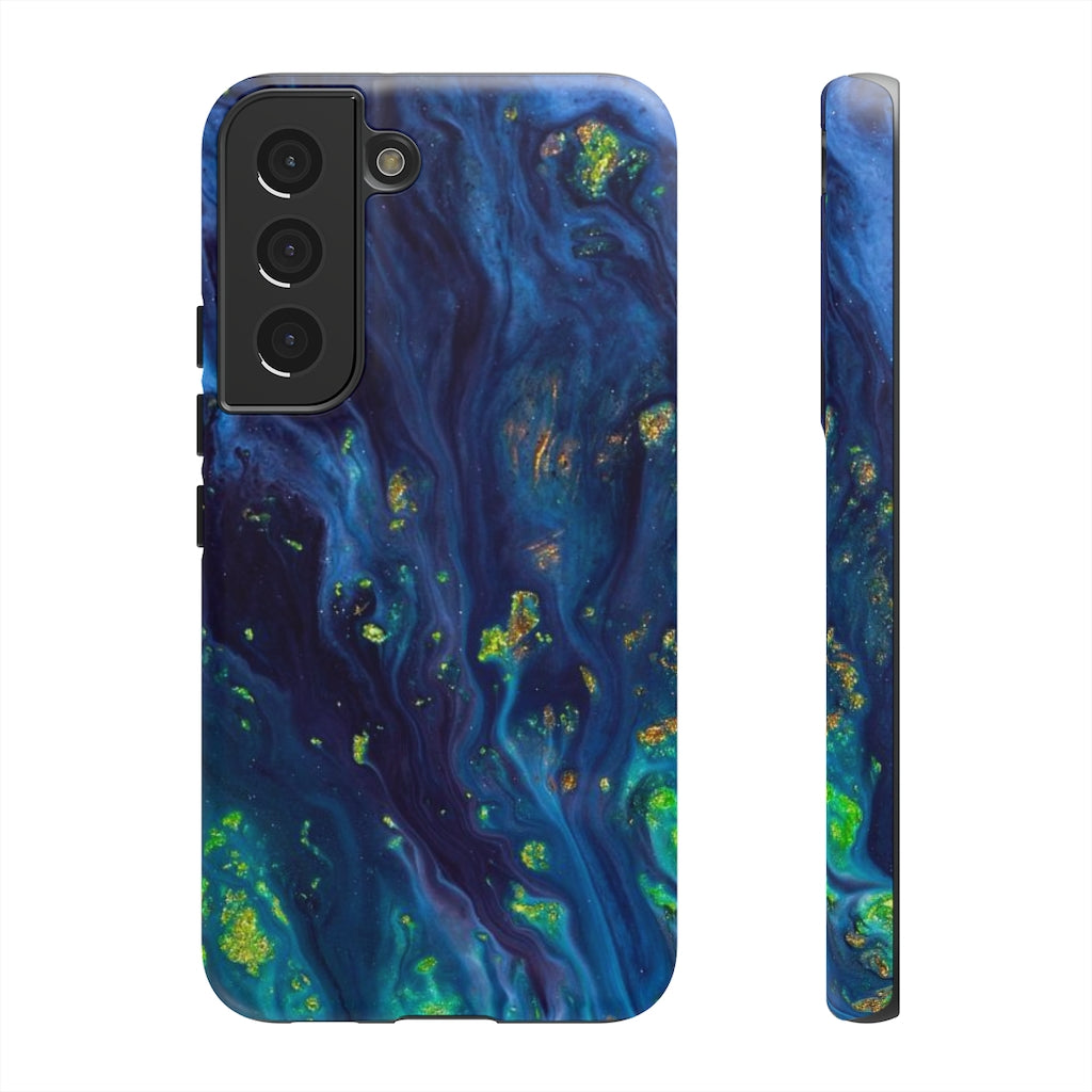 Green Opal Ink Art Android Case (Protective) Samsung Galaxy S22 Matte Phone Case