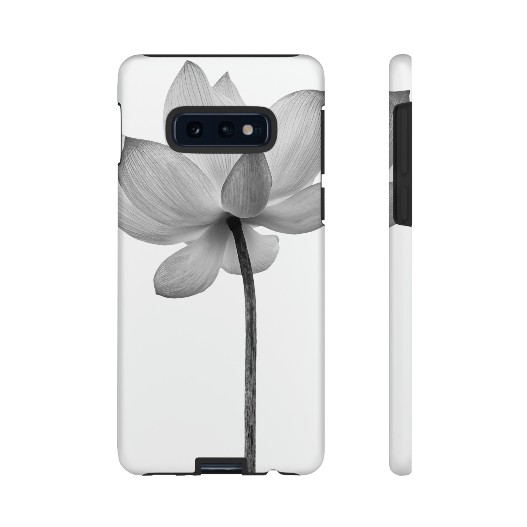 Black White Lotus Android Case (Protective) Samsung Galaxy S10E Matte Phone Case