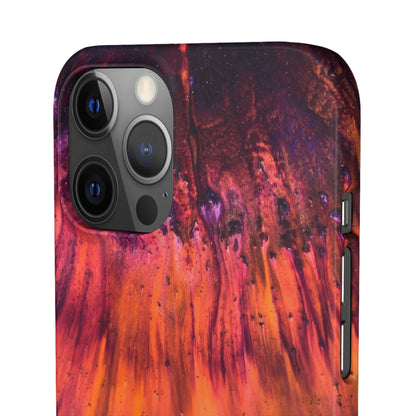 Orange Flow Ink Art iPhone Case (Slim) Phone Case