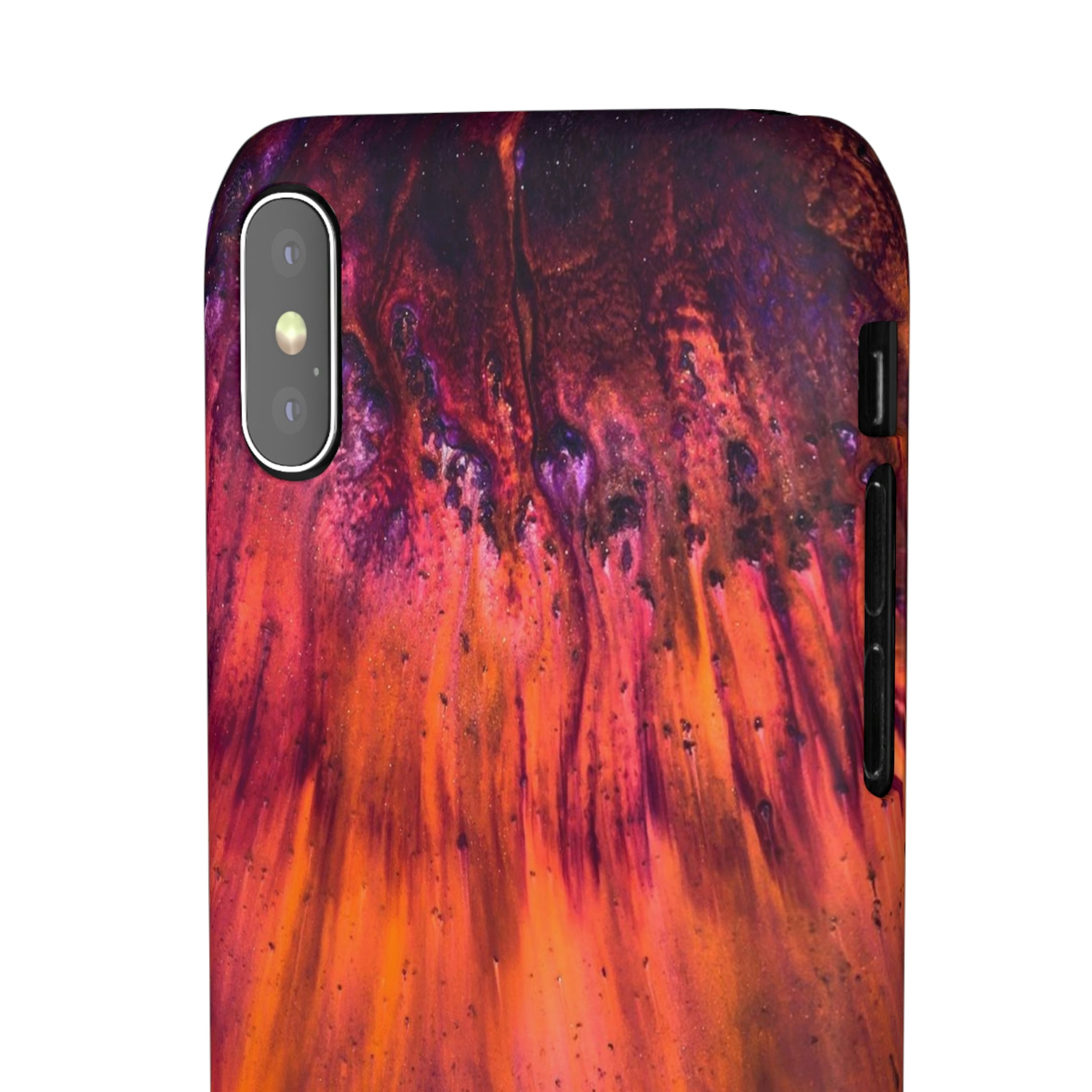 Orange Flow Ink Art iPhone Case (Slim) Phone Case