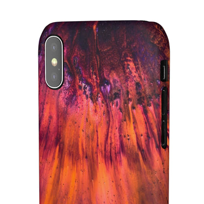 Orange Flow Ink Art iPhone Case (Slim) Phone Case