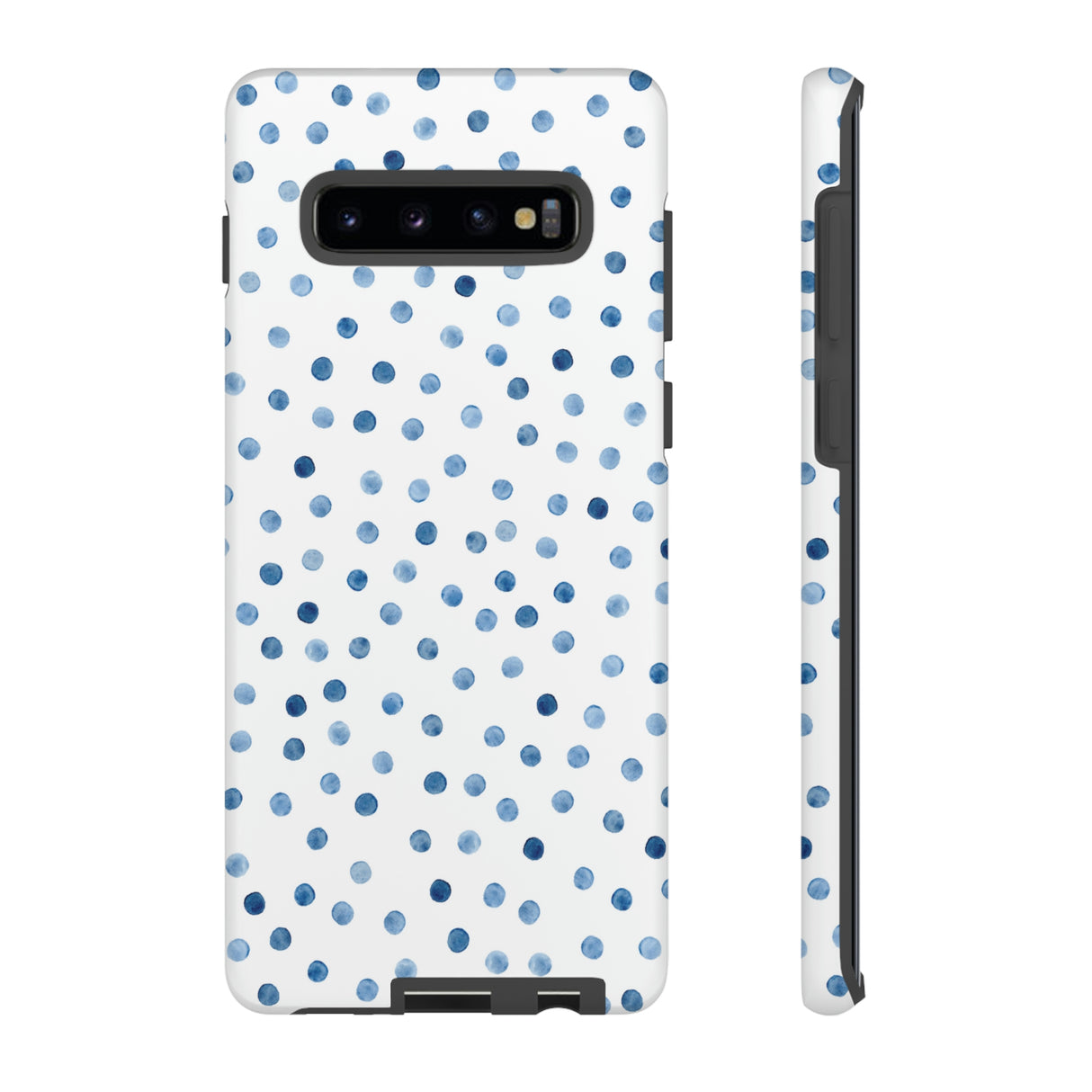 Blue Dots Pattern Android Case (Protective) Samsung Galaxy S10 Plus Matte Phone Case