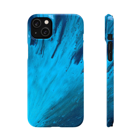 Light Blue Ink Art iPhone Case (Slim) iPhone 14 Plus Glossy Phone Case