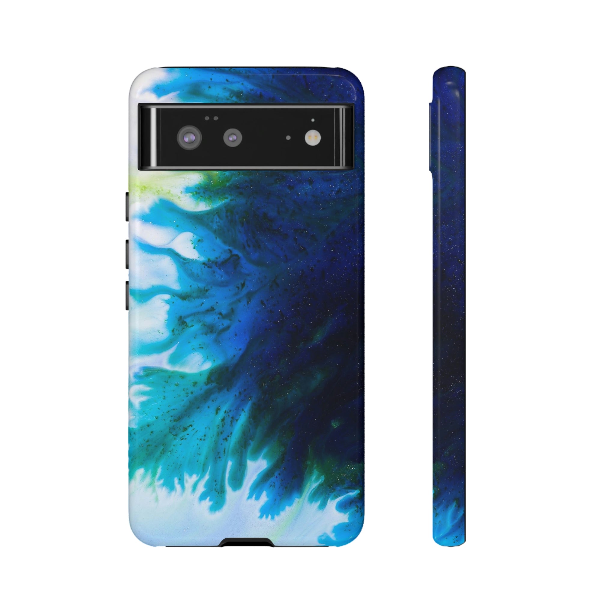 Blue Liquid Ink Art Android Case (Protective) Google Pixel 6 Glossy Phone Case