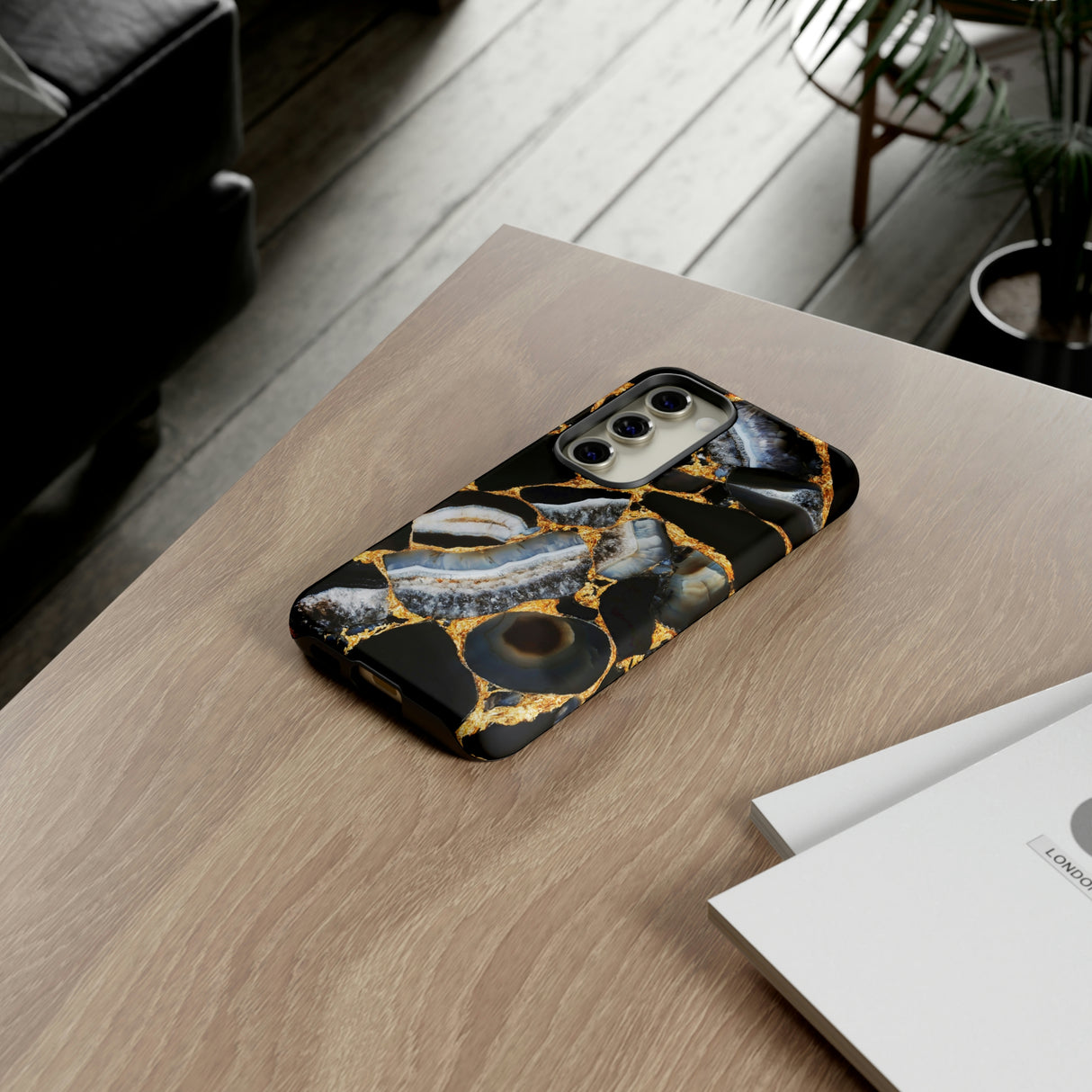 Dark Agate Marble Android Case (Protective) Phone Case