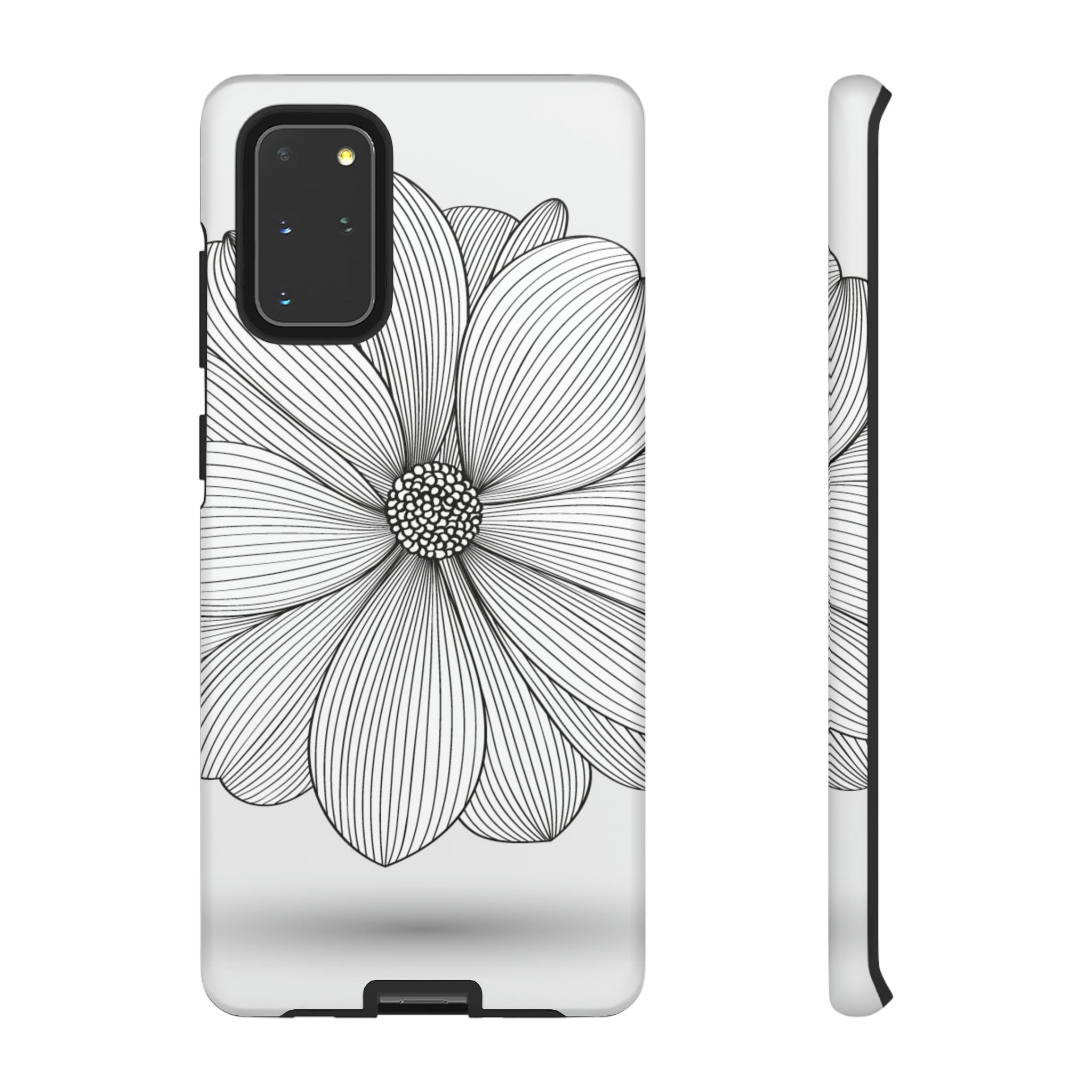 Black n White Dahlia Android Case (Protective) Samsung Galaxy S20+ Matte Phone Case