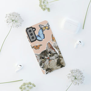 Cute Cat Butterflies Android Case (Protective) Phone Case