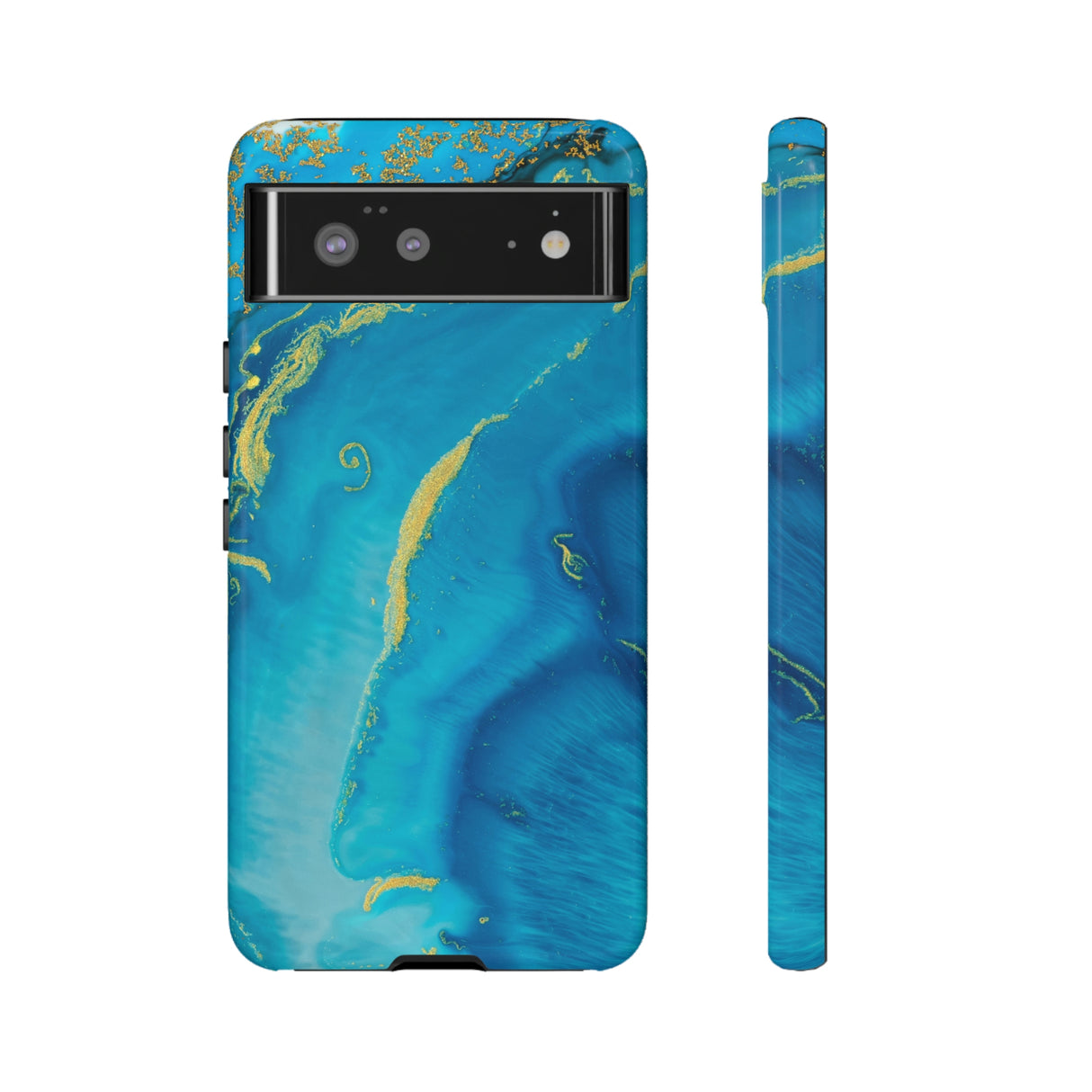 Blue Watercolor Android Case (Protective) Google Pixel 6 Glossy Phone Case