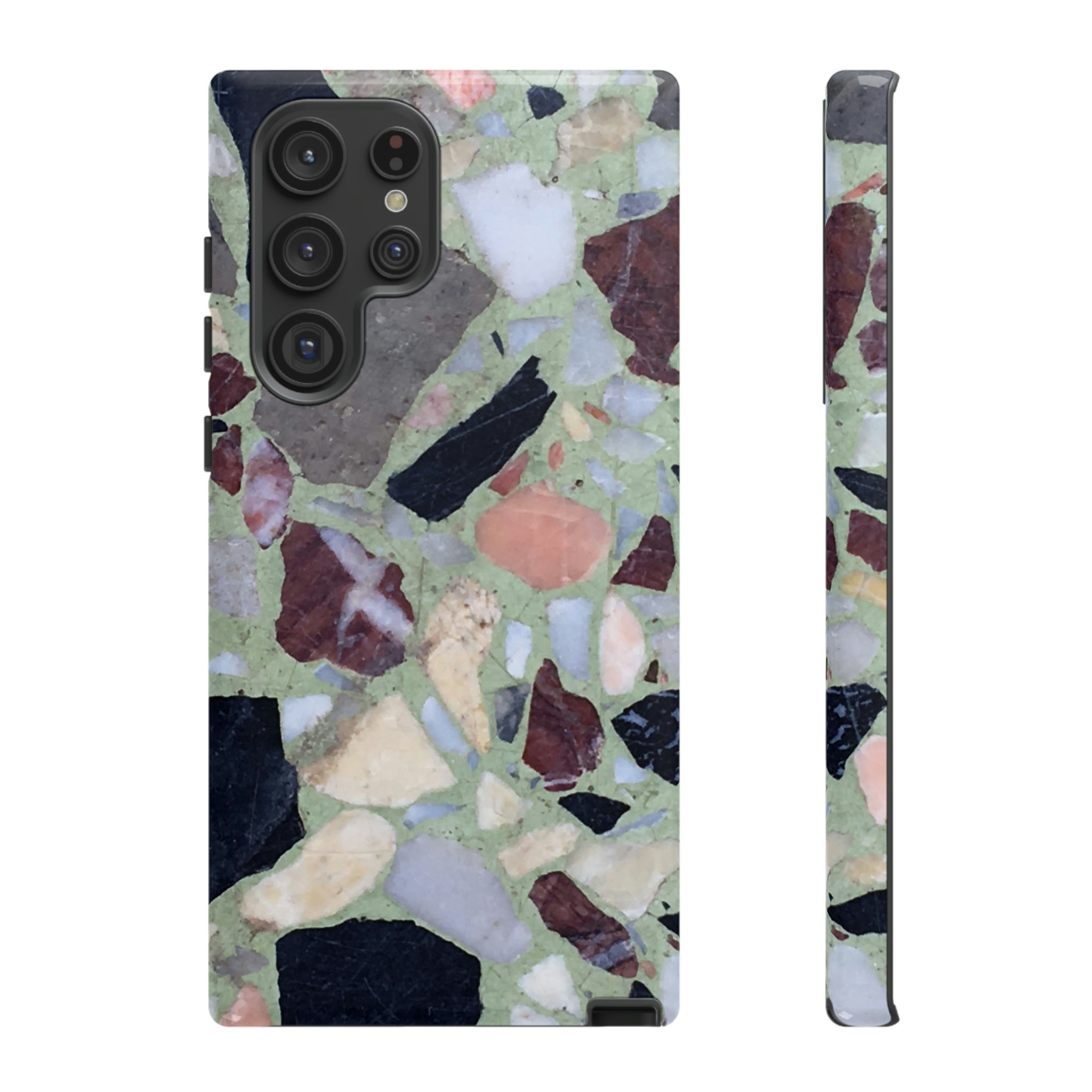 Terrazzo in Green Android Case (Protective) Samsung Galaxy S22 Ultra Glossy Phone Case