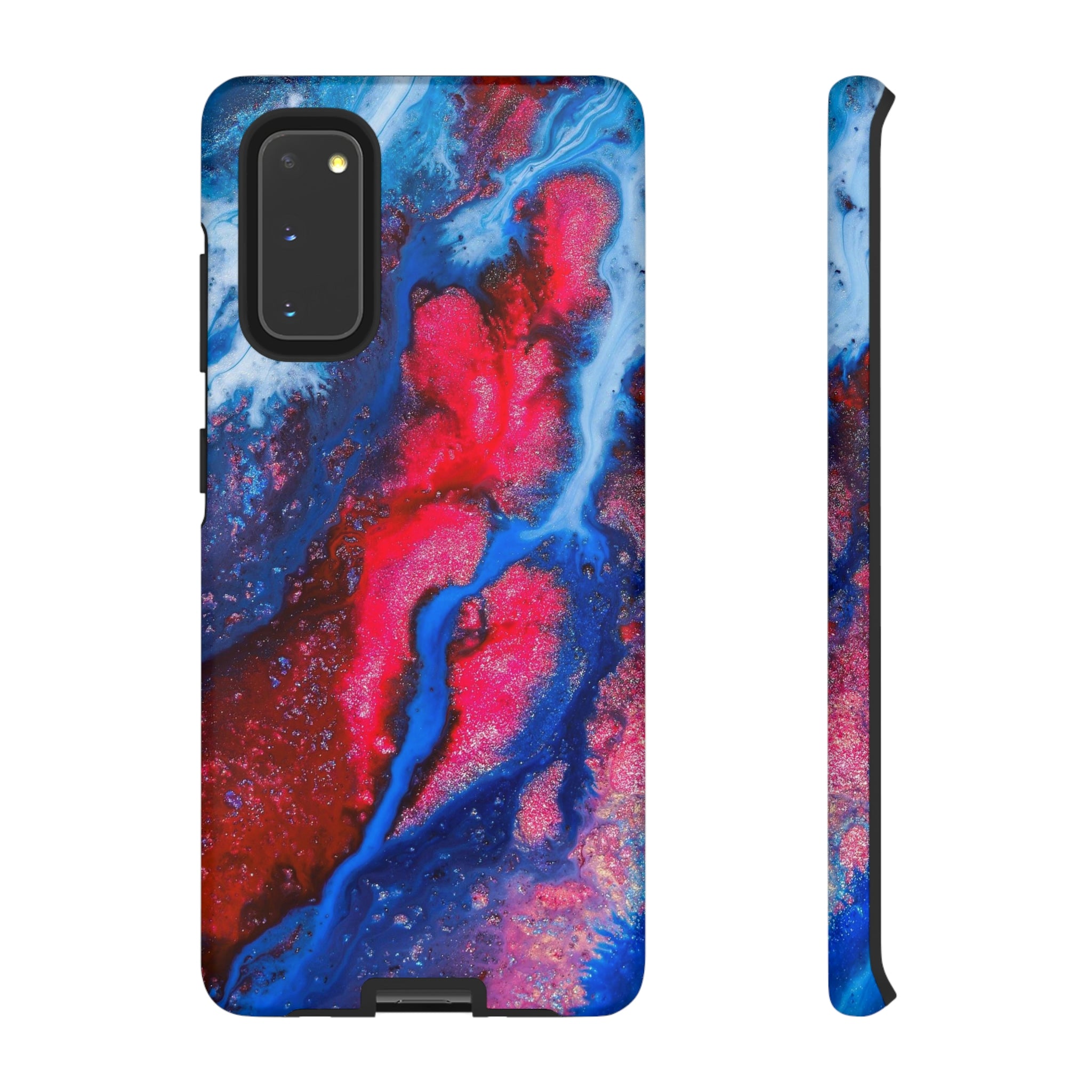 Red n Blue Ink Art Android Case (Protective) Samsung Galaxy S20 Matte Phone Case