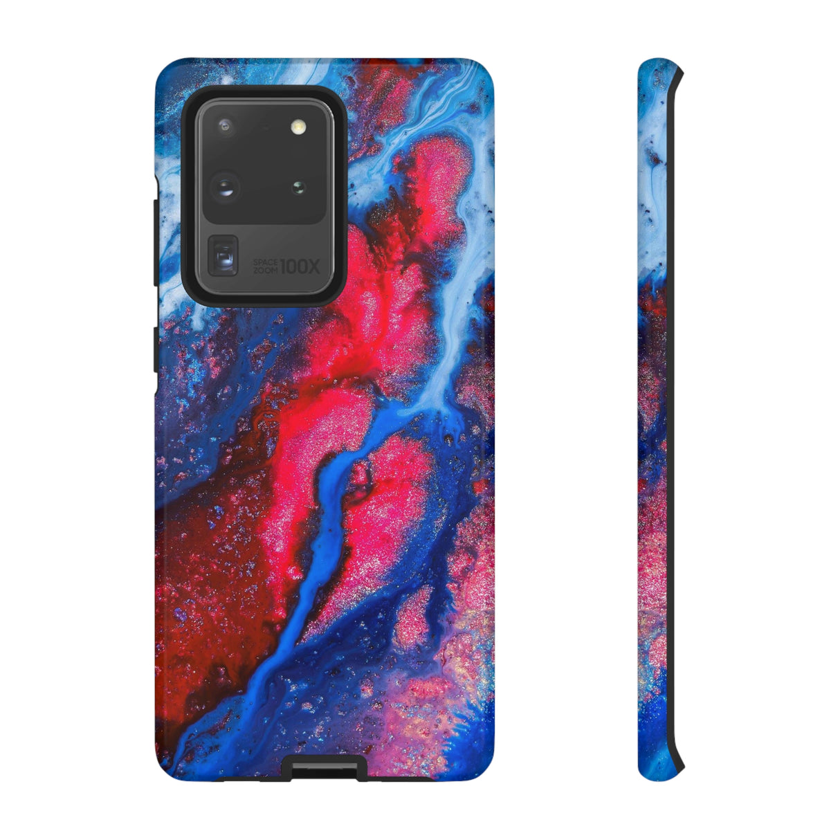 Red n Blue Ink Art Android Case (Protective) Samsung Galaxy S20 Ultra Glossy Phone Case