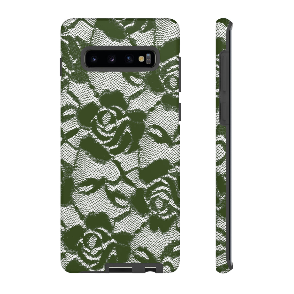 Green Rose Lace Gothic Flower Samsung Case (Protective) Samsung Galaxy S10 Plus Matte Phone Case