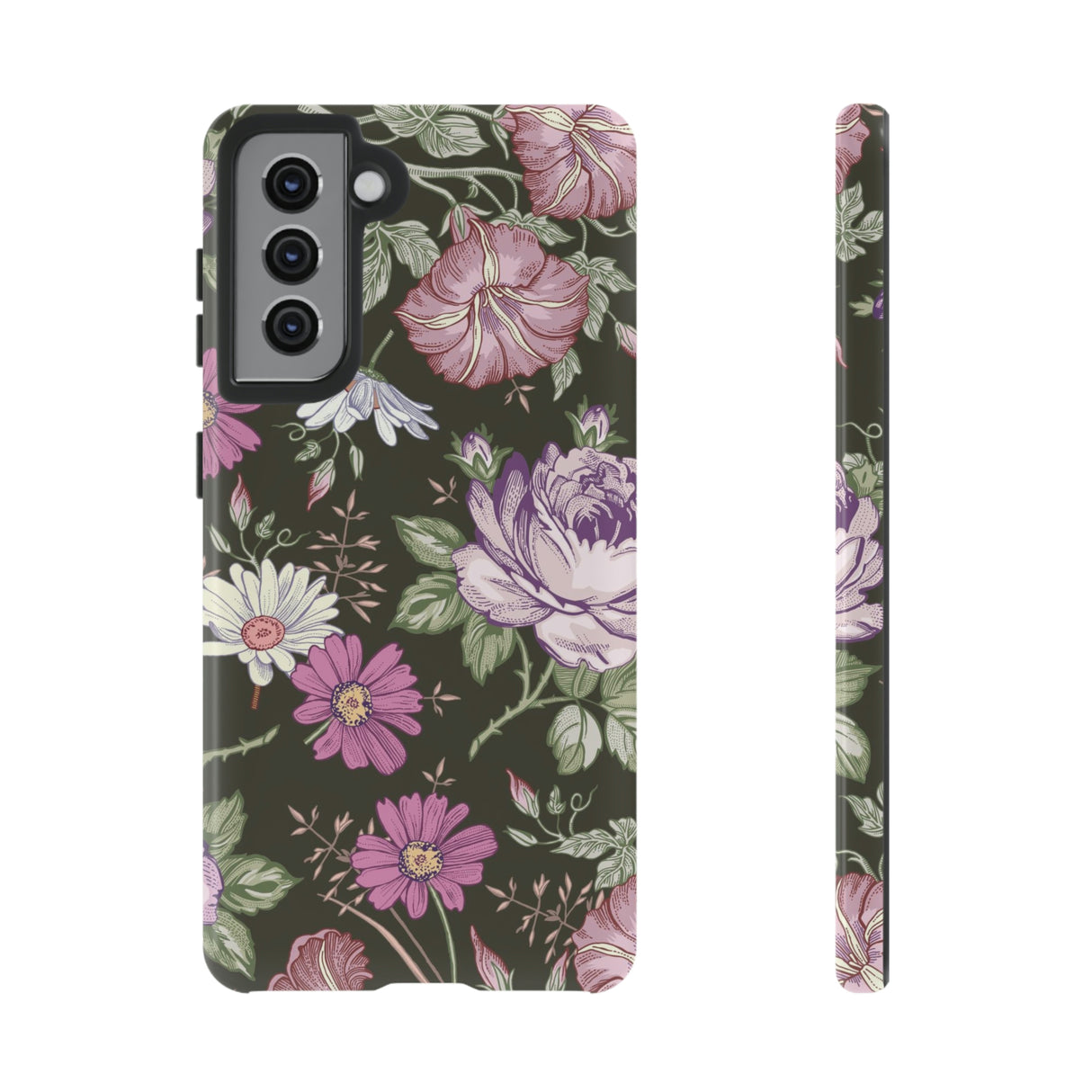 Purple Rose Vintage Flower Samsung Case (Protective) Samsung Galaxy S21 Glossy Phone Case