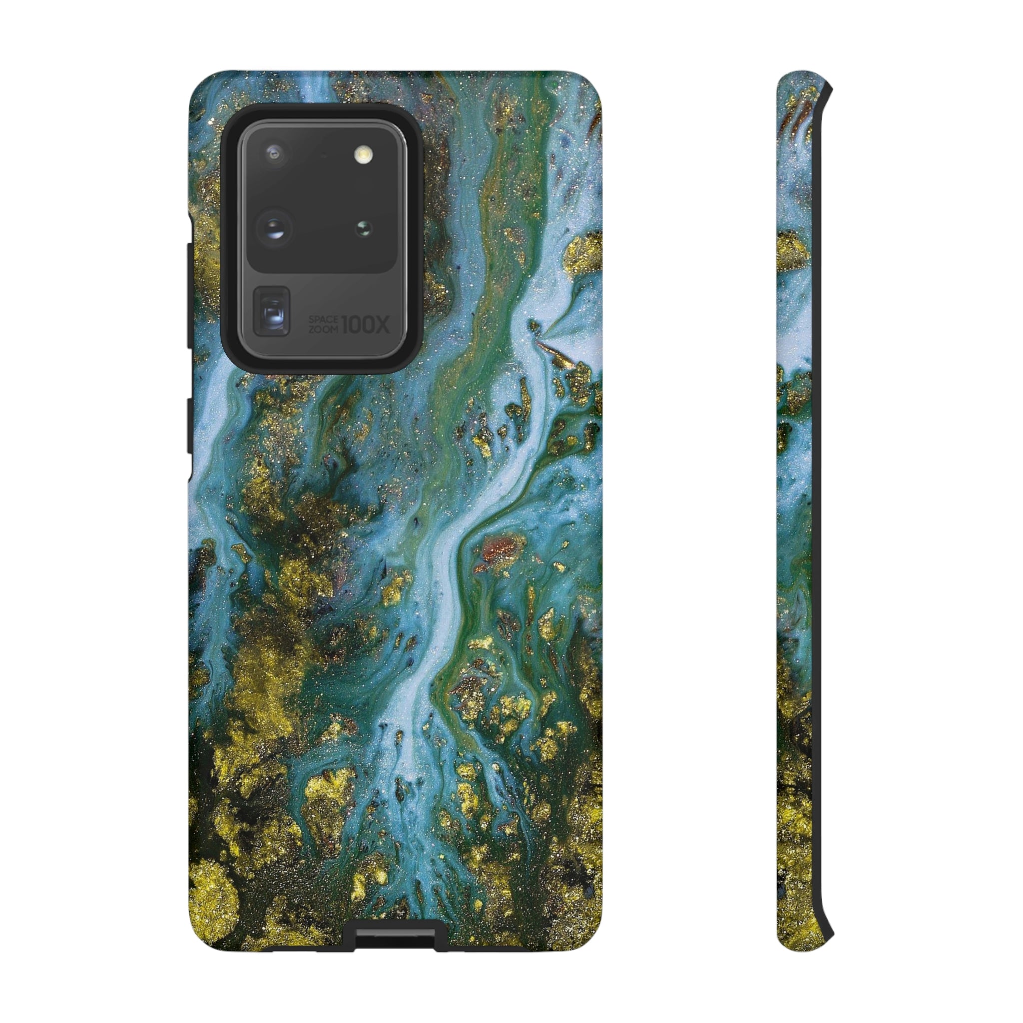 Ocean Blue Ink Art Android Case (Protective) Samsung Galaxy S20 Ultra Matte Phone Case