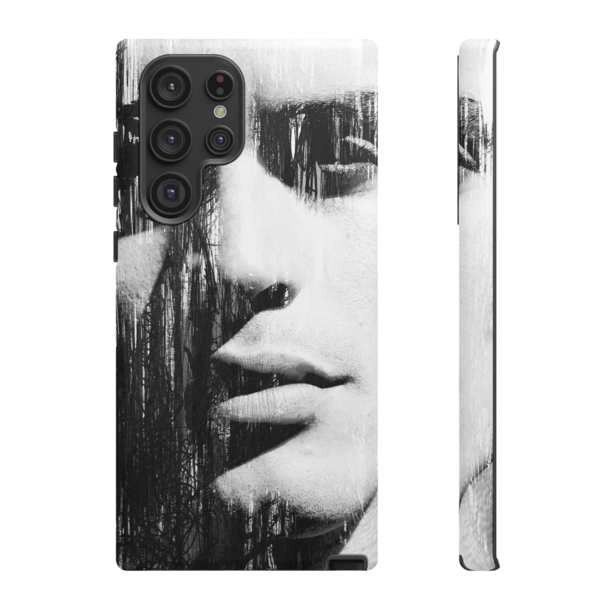 Black & White Pop Art Android Case (Protective) Samsung Galaxy S22 Ultra Matte Phone Case