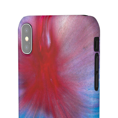 Red Warp Ink Art iPhone Case (Slim) Phone Case