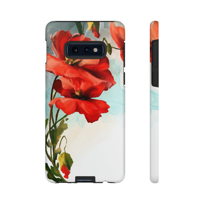 Poppy Flower Drawing Android Case (Protective) Samsung Galaxy S10E Matte Phone Case