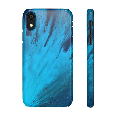 Light Blue Ink Art iPhone Case (Slim) iPhone XR Glossy Phone Case