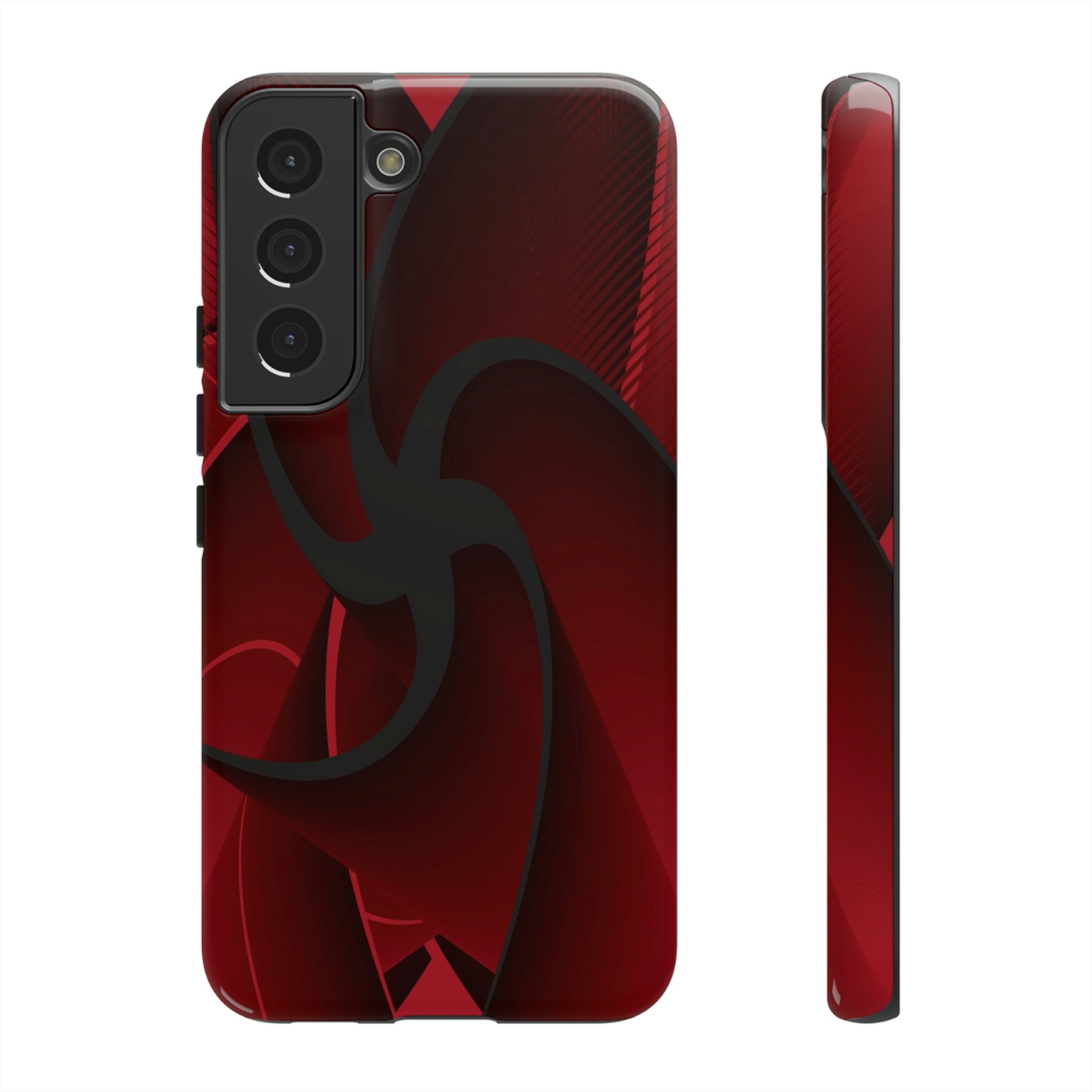 Red Liquid Spiral Android Case (Protective) Samsung Galaxy S22 Glossy Phone Case