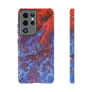 Blue Lava Ink Art Android Case (Protective) Samsung Galaxy S21 Ultra Matte Phone Case