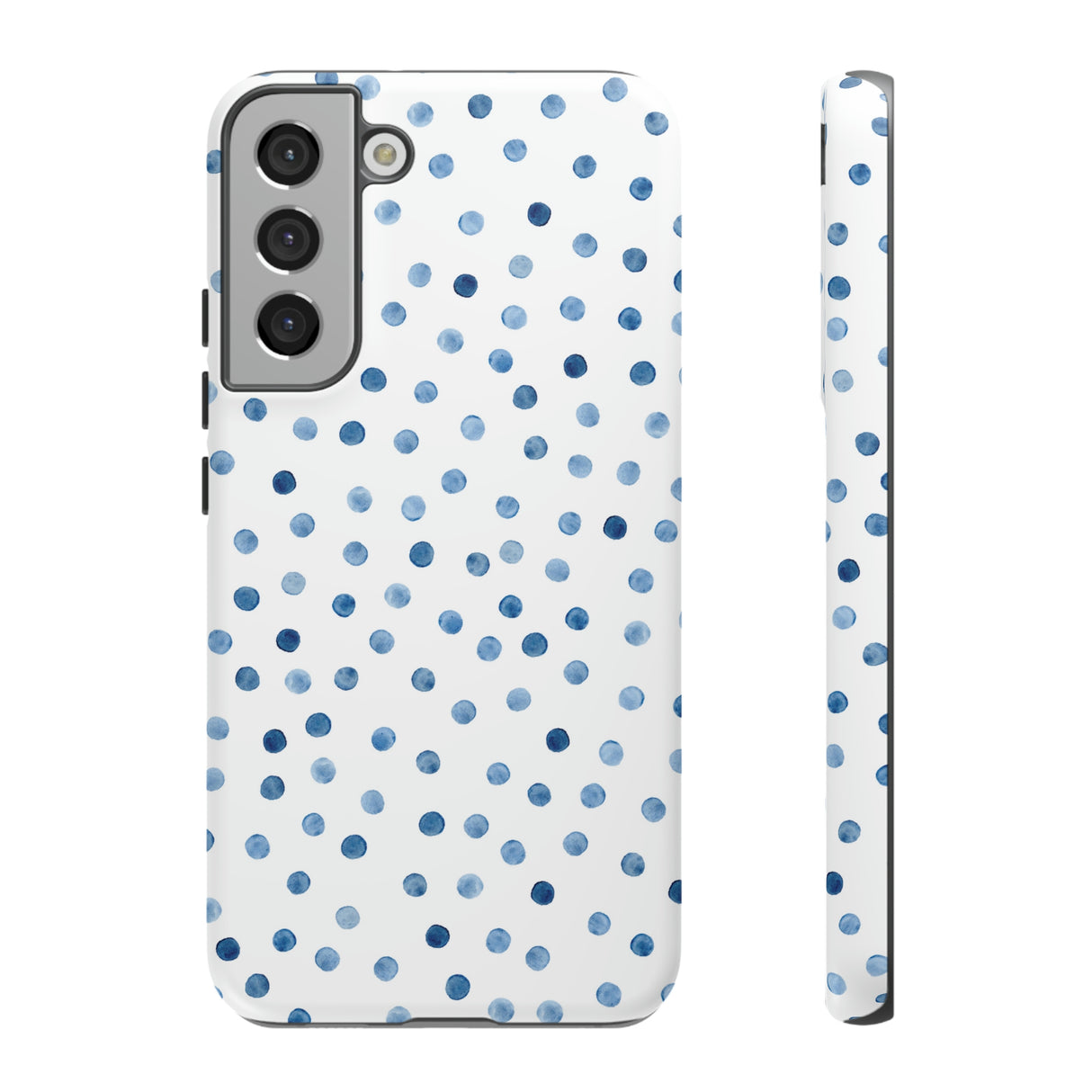 Blue Dots Pattern Android Case (Protective) Samsung Galaxy S22 Plus Matte Phone Case