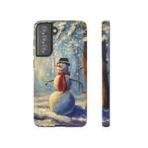 Happy Snowman Android Case (Protective) Samsung Galaxy S21 FE Glossy Phone Case