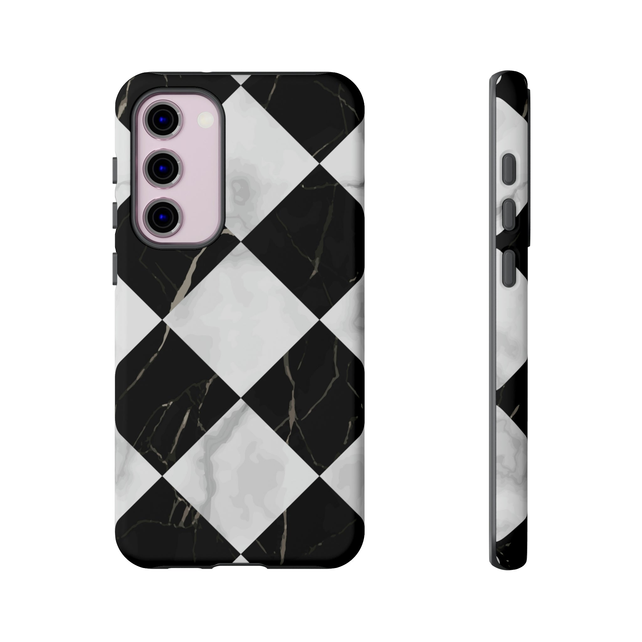 Check Marble Android Case (Protective) Samsung Galaxy S23 Plus Matte Phone Case