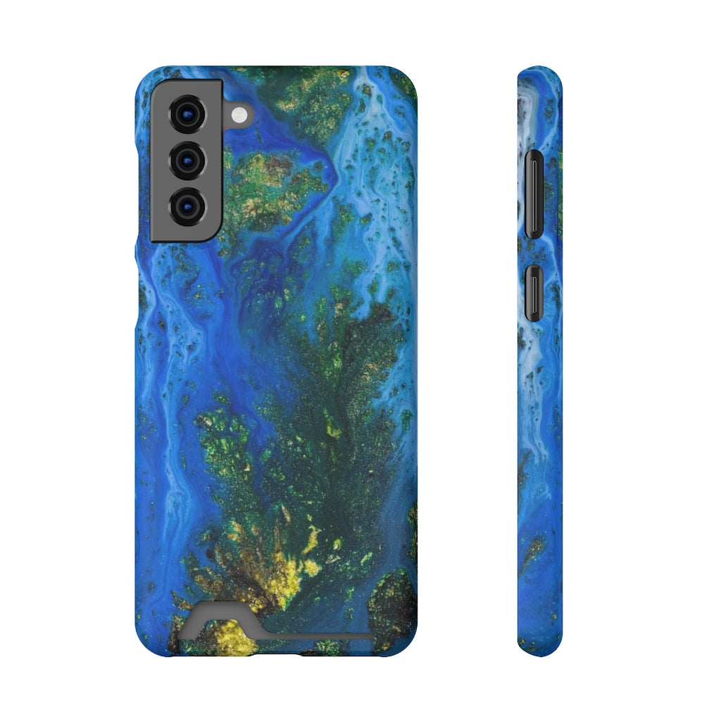 Blue Globe Ink Art Android Case (Card) Samsung Galaxy S21 Plus Matte Without gift packaging Phone Case