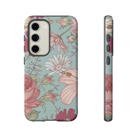 Hibiscus Vintage Flower Samsung Case (Protective) Samsung Galaxy S23 Glossy Phone Case