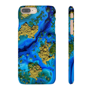 Blue Clear Ocean Ink Art iPhone Case (Slim) iPhone 8 Plus Matte Phone Case