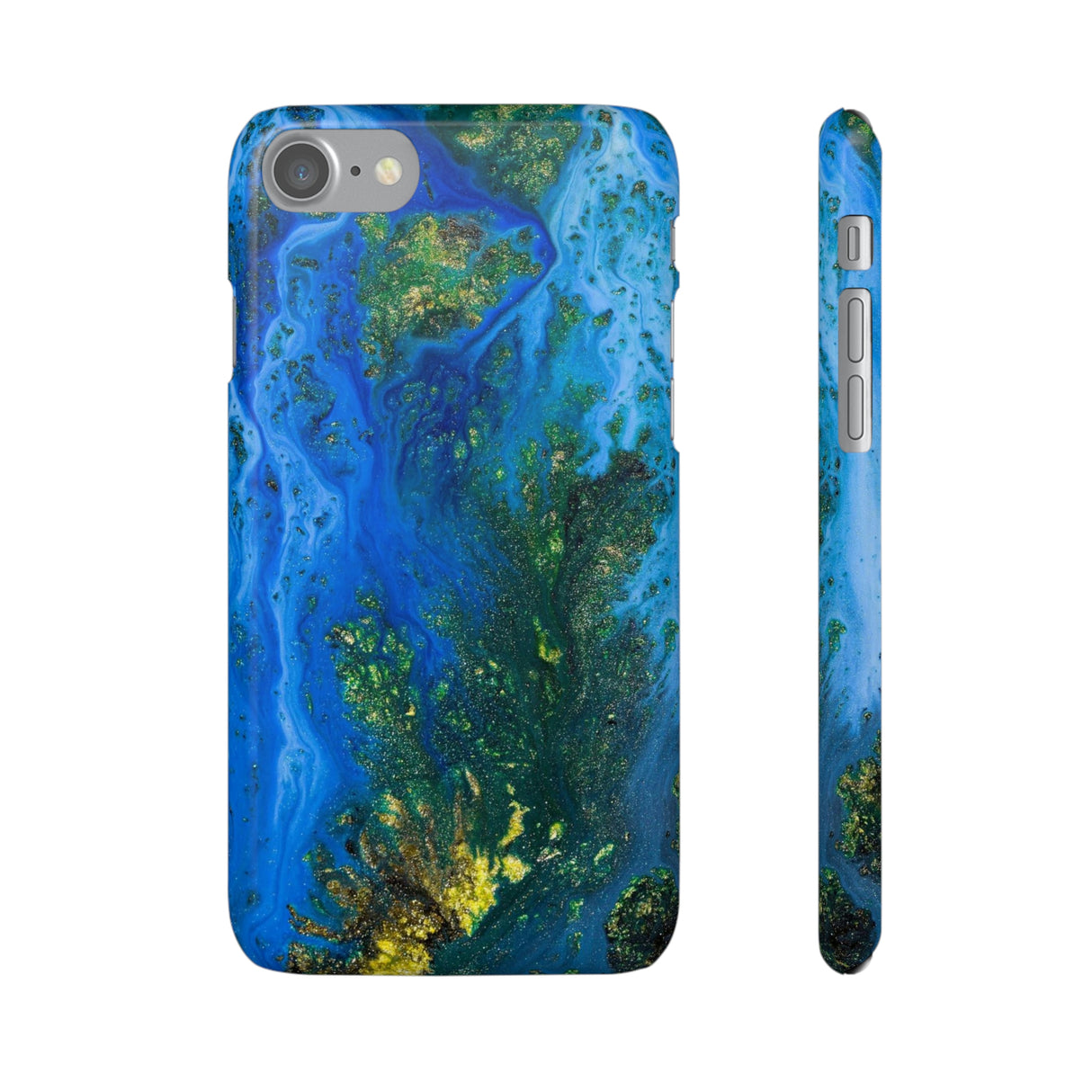 Blue Globe Ink Art iPhone Case (Slim) iPhone 7 Glossy Phone Case