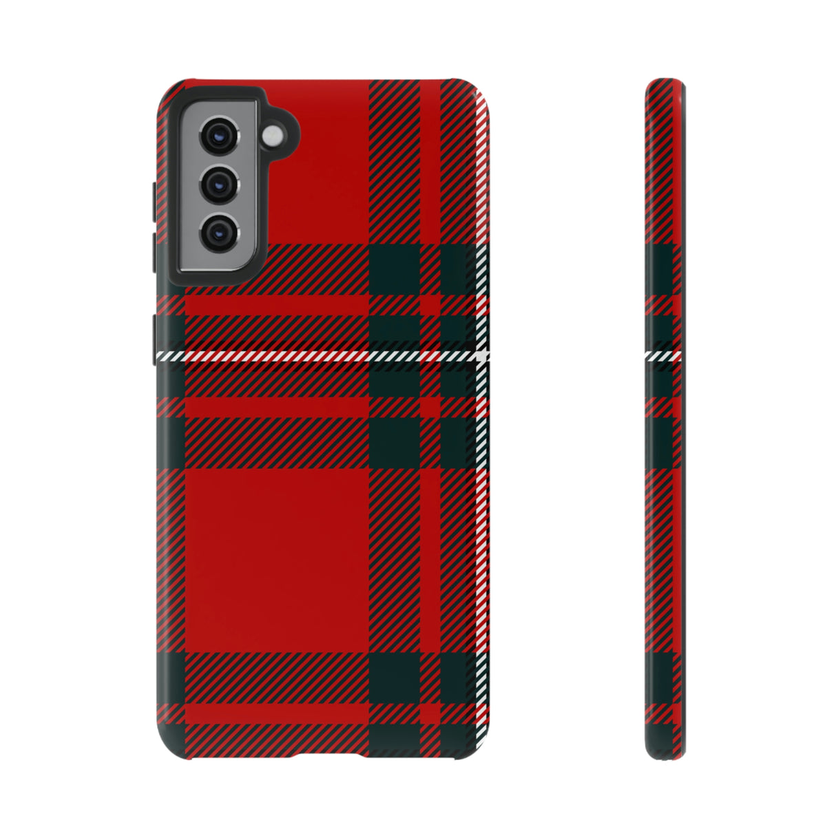 Plaid Pattern Red Android Case (Protective) Samsung Galaxy S21 Plus Glossy Phone Case