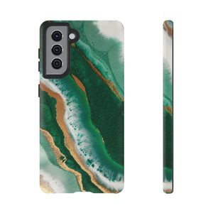 Green & Gold Epoxy Android Case (Protective) Samsung Galaxy S21 Matte Phone Case